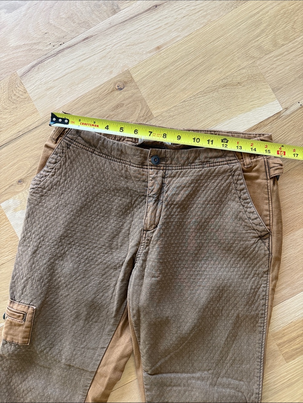 HeiHei by Anthropologie Two Tone Brown Khaki Cargo Pants - Picture 10 of 12